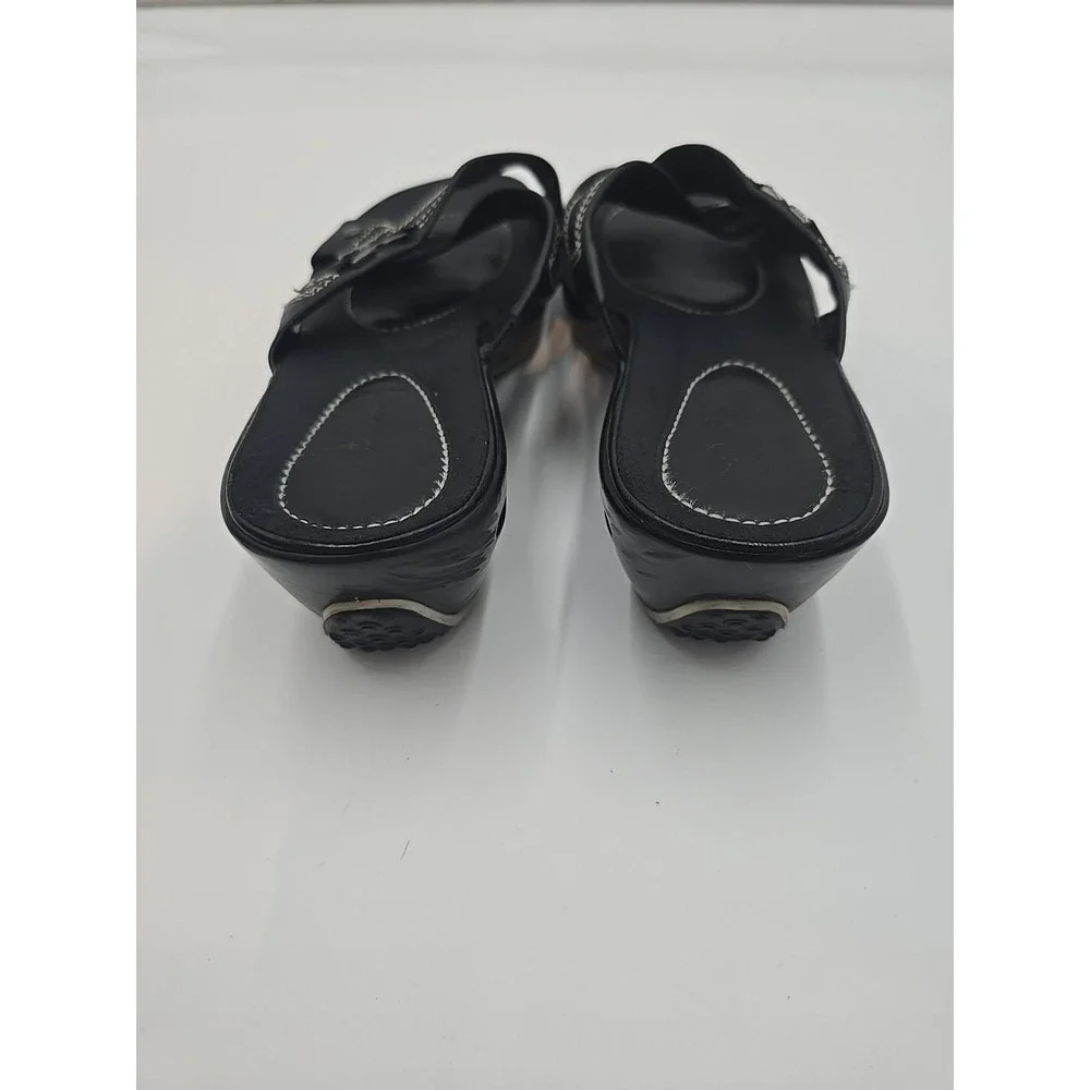 Cole Haan Air Alta High Slide Womens Sz 7B Black Sandals Comfort Wedge Goth Punk